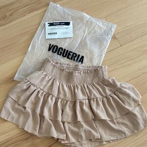 Vogueria Tan Ruffled Skirt